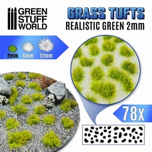 GSW Grass Tufts 2mm Realistic Green