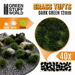 GSW Grass Tufts 12mm Dark Green